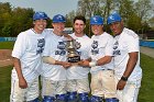 Baseball vs Babson  Wheaton College Baseball players celebrate their victory over Babson to win the NEWMAC Championship for the third year in a row. - (Photo by Keith Nordstrom) : Wheaton, baseball, NEWMAC